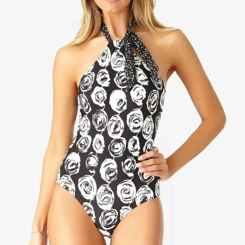ANNE Cole Make A Sash Halter One Piece Swimsuit